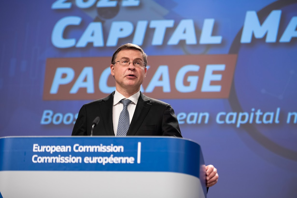 Unione mercati capitali - Valdis Dombrovskis - European Union, 2021 - Source: EC - Audiovisual Service - Photographer: Lukasz Kobus
